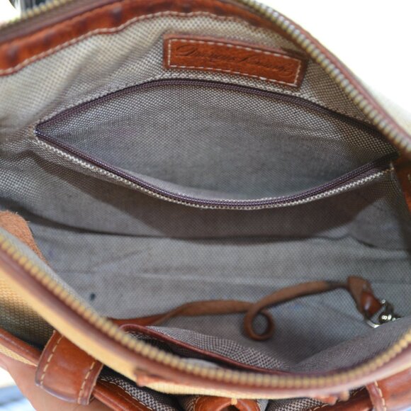Dooney & Bourke Crossbody Small Lucy Canvas Woven & Leather Shoulder Bag - Picture 2 of 11